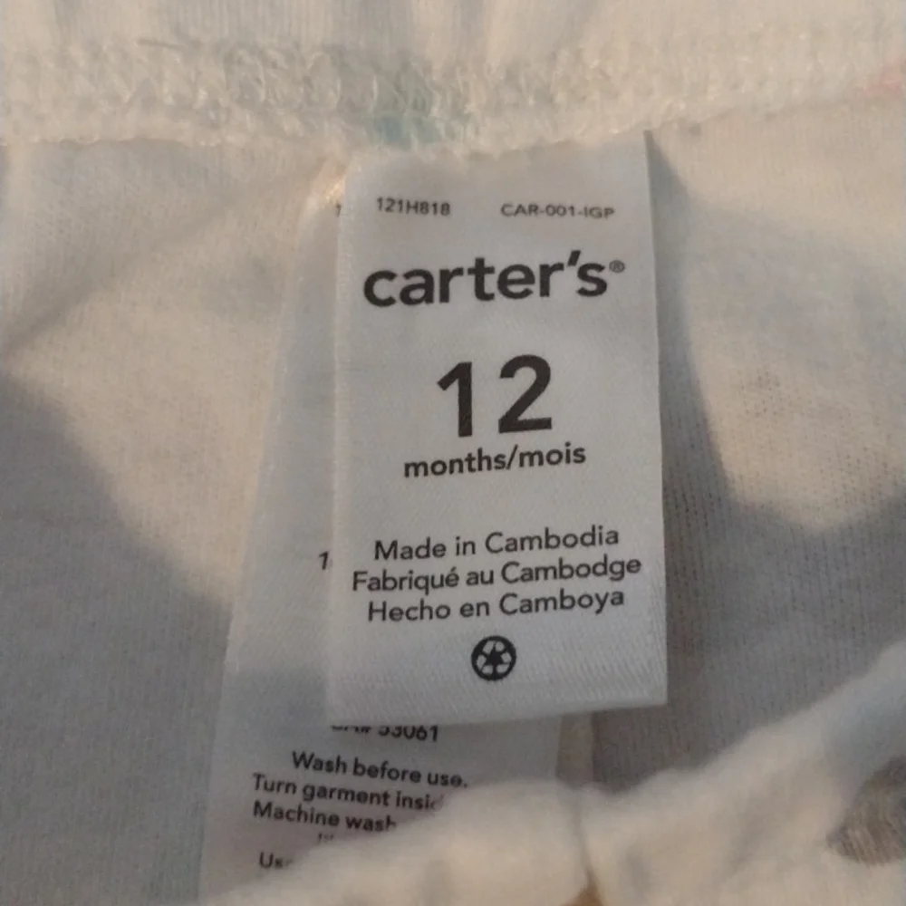 M3) Carter’s 12M Heart Print Baby Girl Leggings - Picture 4 of 7